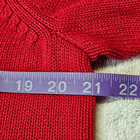 Christopher & Banks Red Snowman American Flag Pullover Knit Christmas Sweater - Picture 8 of 10